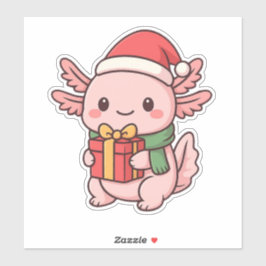 かわいいウーパールーパー クリスマス ギフト ステッカー シール
