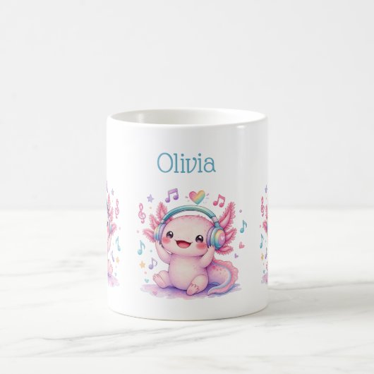 かわいいウーパールーパー コーヒーマグカップ (中央)