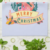 かわいいウーパールーパー メリークリスマス ホリデーアート キッチンタオル (折り畳み)
