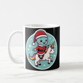 かわいいウーパールーパー ユニコーン クリスマス サンタ メリークリスマス コーヒーマグカップ