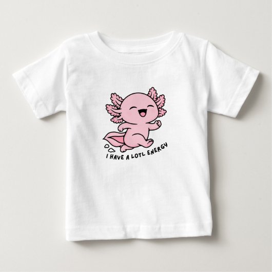 かわいいウーパールーパー 子供服, ロットル エナジー ベビーTシャツ (正面)
