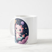 かわいいウーパールーパー 宇宙 銀河 宇宙塵 惑星 コーヒーマグカップ (正面左)