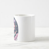 かわいいウーパールーパー 宇宙 銀河 宇宙塵 惑星 コーヒーマグカップ (中央)
