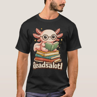かわいいウーパールーパー 読書好き Readsalotl Tシャツ