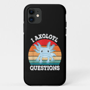 かわいいウーパールーパー 迷える質問 アクソロトル iPhone 11 ケース