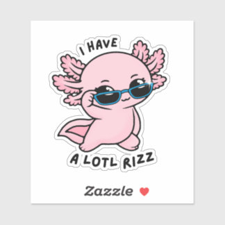 かわいいウーパールーパー Lotl Rizz 楽しいダジャレ ステッカー シール