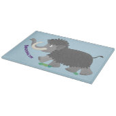 かわいいウールのマンモス漫画イラストレーション カッティングボード (角)