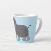 かわいいウールのマンモス漫画イラストレーション カフェラテマグ (右アングル)