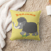 かわいいウールのマンモス漫画イラストレーション クッション (ブランケット)