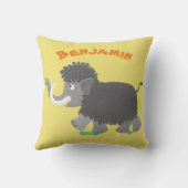 かわいいウールのマンモス漫画イラストレーション クッション (裏面)