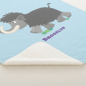 かわいいウールのマンモス漫画イラストレーション シェルパブランケット (3/4)