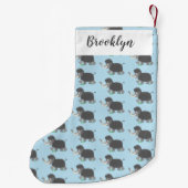 かわいいウールのマンモス漫画イラストレーション スモールクリスマスストッキング (裏面)