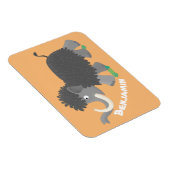 かわいいウールのマンモス漫画イラストレーション マグネット (右側)