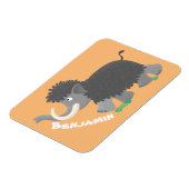 かわいいウールのマンモス漫画イラストレーション マグネット (左側)