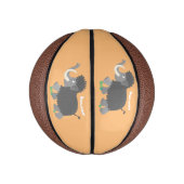 かわいいウールのマンモス漫画イラストレーション ミニバスケットボール (縦)