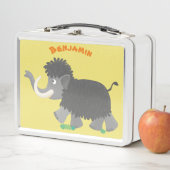 かわいいウールのマンモス漫画イラストレーション メタルランチボックス (インサイチュ)