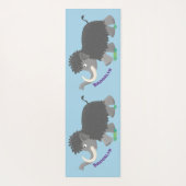 かわいいウールのマンモス漫画イラストレーション ヨガマット (裏面)