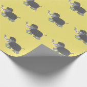 かわいいウールのマンモス漫画イラストレーション ラッピングペーパー (角)