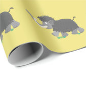 かわいいウールのマンモス漫画イラストレーション ラッピングペーパー (ロールコーナー)