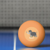 かわいいウールのマンモス漫画イラストレーション 卓球ボール (ネット)