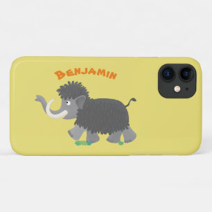 かわいいウールのマンモス漫画イラストレーション iPhone 11 ケース