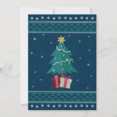 かわいいエアデールテリアのダサいクリスマススウェーターのパーティー 招待状 (裏面)