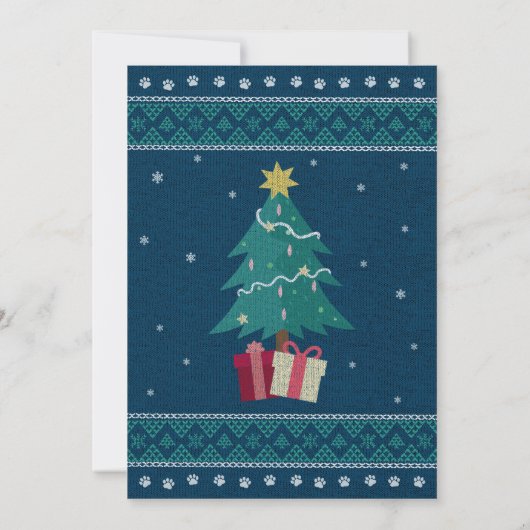 かわいいエアデールテリアのダサいクリスマススウェーターのパーティー 招待状 (裏面)