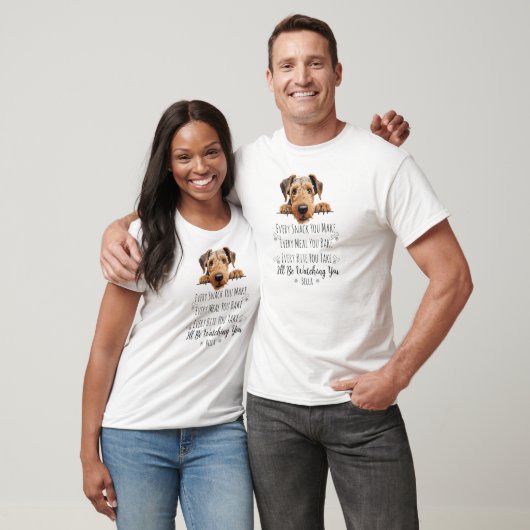 かわいいエアデール犬のパパ ジョークTシャツ Tシャツ (ユニセックス)