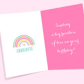 かわいいエイジハッピーバースデーユニコーンキッズ名 カード