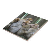 かわいいエイプファミリーグループハグ写真 タイル (側面)