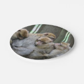 かわいいエイプファミリーグループハグ写真 ペーパープレート (アングル)