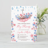 かわいいエイプリルシャワーが5花赤ちゃんシャワーをもたらす 招待状 (スタンド正面)