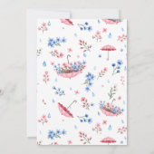 かわいいエイプリルシャワーが5花赤ちゃんシャワーをもたらす 招待状 (裏面)