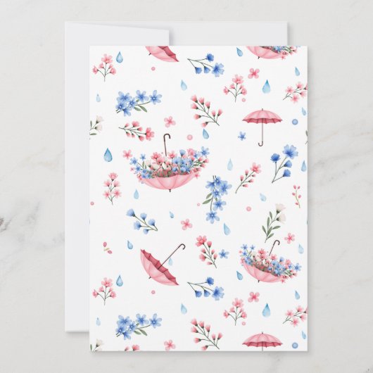 かわいいエイプリルシャワーが5花赤ちゃんシャワーをもたらす 招待状 (裏面)
