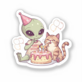 かわいいエイリアンの誕生日パーティーデザイン シール