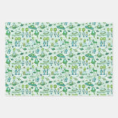 かわいいエイリアンをテーマ ラッピングペーパーシート (正面)