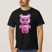 かわいいエイリアンキャラクター ピンクのかわいい浮遊生物 Tシャツ (正面)