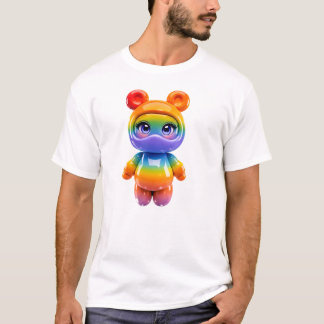 かわいいエイリアンキャラ+レインボー+キュートな浮遊クリエイター Tシャツ