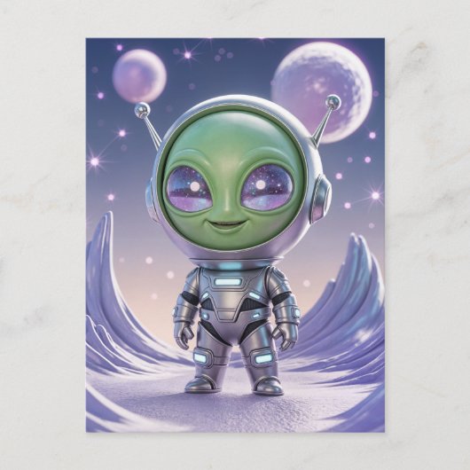 かわいいエイリアンポストクロッシング ポストカード (正面)