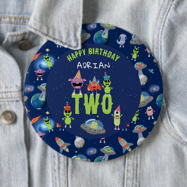 かわいいエイリアンモンスター宇宙子供の誕生日名前年齢 缶バッジ