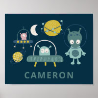 かわいいエイリアン宇宙プラネットおもしろいブルーパーソナライズされた