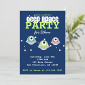 かわいいエイリアン深い宇宙誕生会 招待状 (スタンド正面)