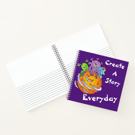 かわいいエイリアン3 「毎日描いて物語を創る」 ノートブック (内部)