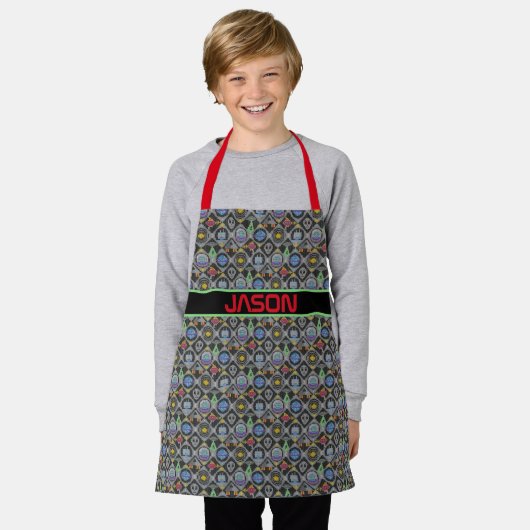 かわいいエイリアン エプロン (着用した状態)