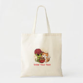 かわいいエイリアン+猫のラーメンのかわいいアート トートバッグ (正面)