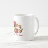 かわいいエイリアン+猫のラーメン かわいいアート コーヒーマグカップ (正面右)