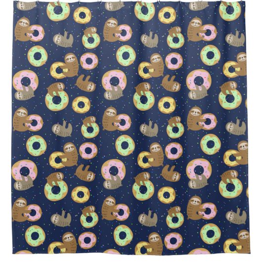 かわいいエキゾチックなクリスマスアニマルズシャワーカーテン シャワーカーテン (正面)