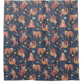 かわいいエキゾチックなクリスマス動物のシャワーカーテン シャワーカーテン (正面)