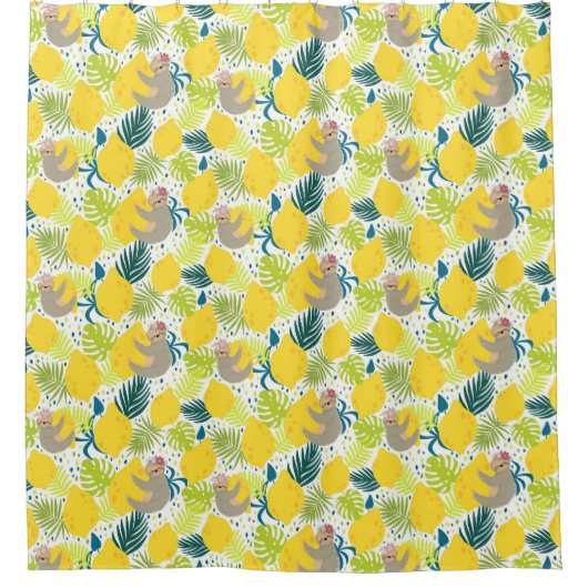 かわいいエキゾチックなナマケモノのシャワーカーテン シャワーカーテン (正面)