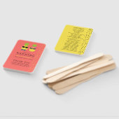 かわいいエキゾチックな夏のビーチ結婚式プログラム ハンドファン (組立なし)